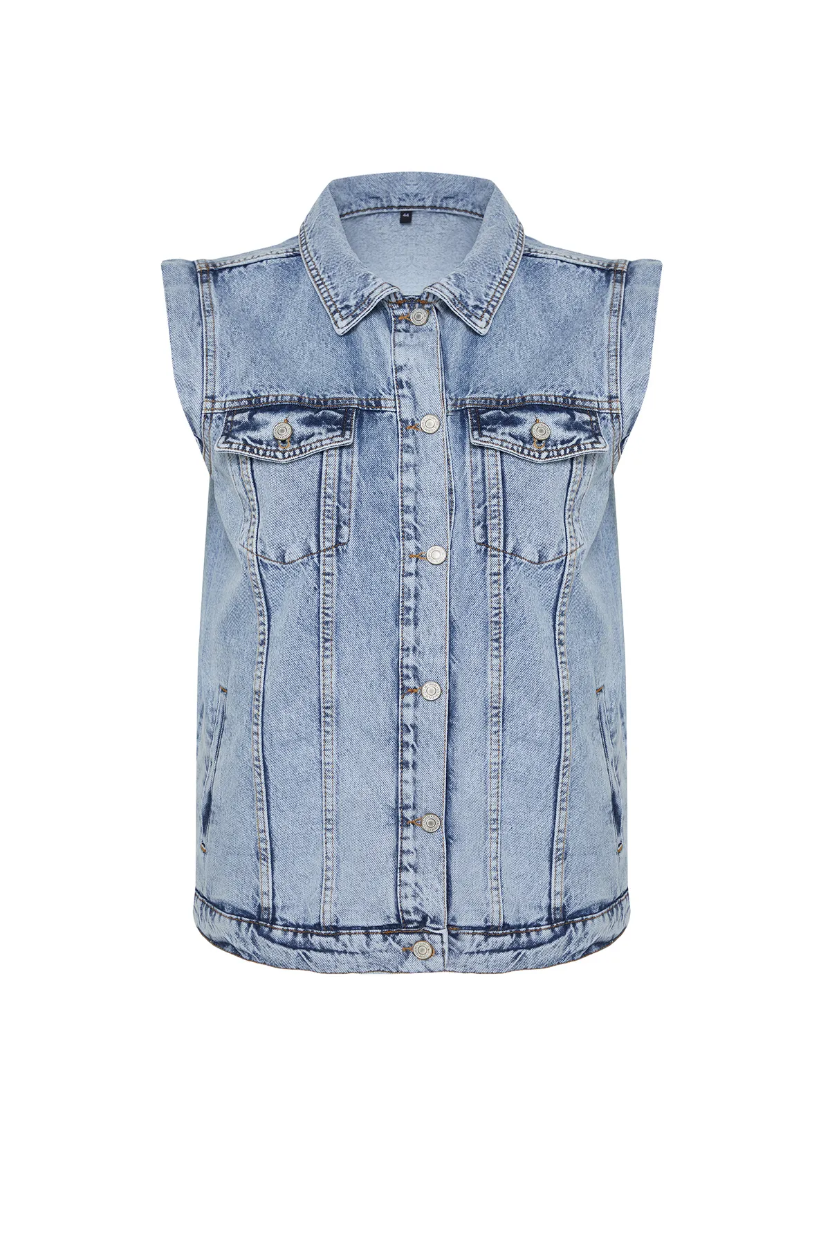 Trendyol Curve  Hellblaue Jeansweste TBSSS24BH00004