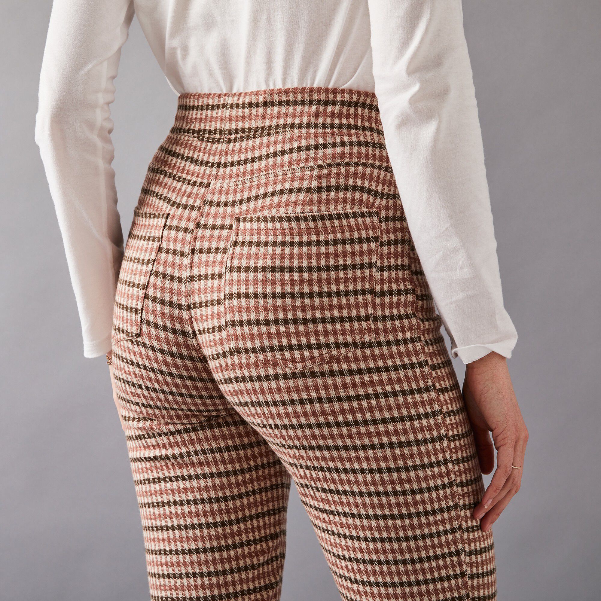 Jegging maille jacquard à carreaux