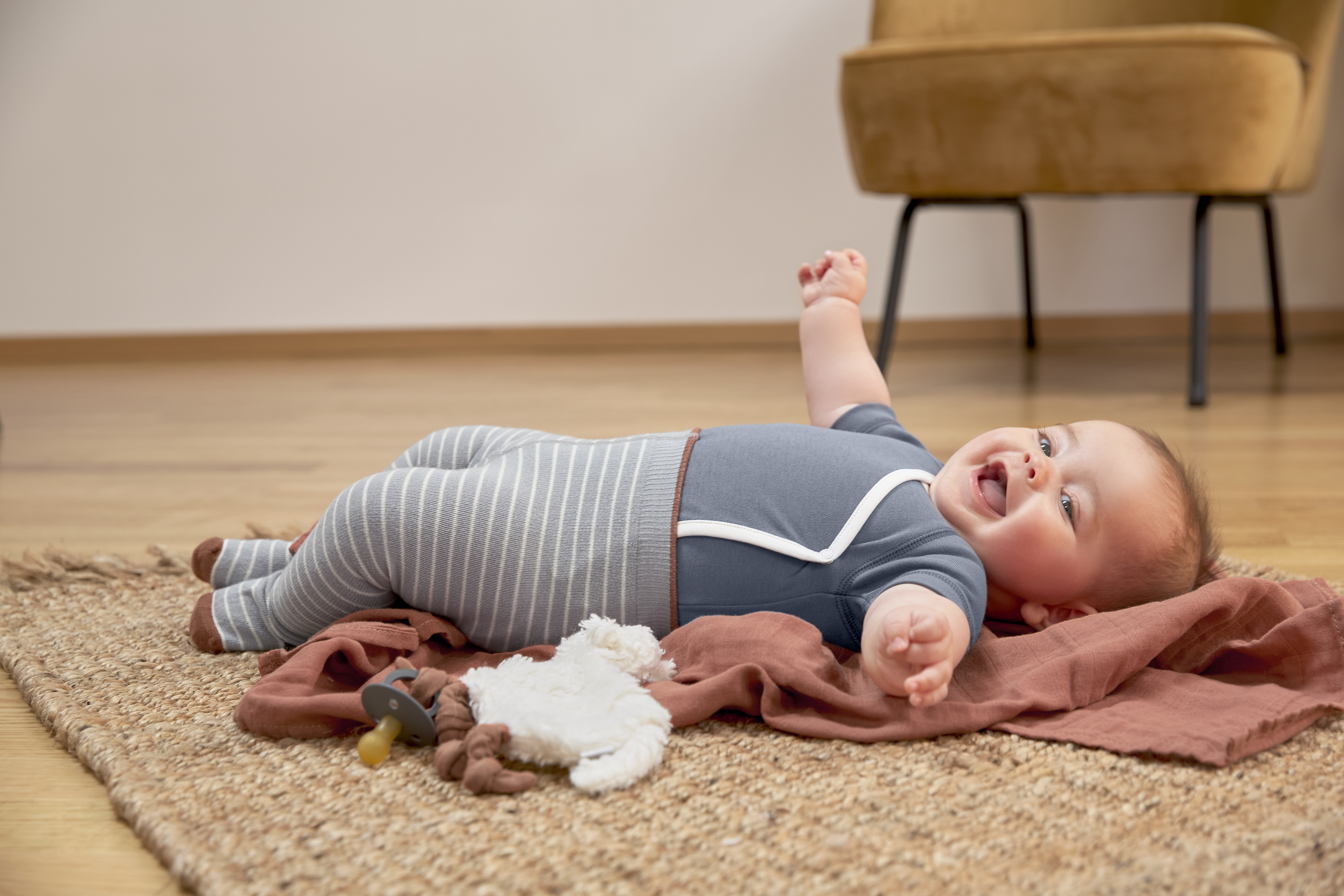 Baby Wickelbody (2er Set) kurzarm - Bio Baumwolle, Blau