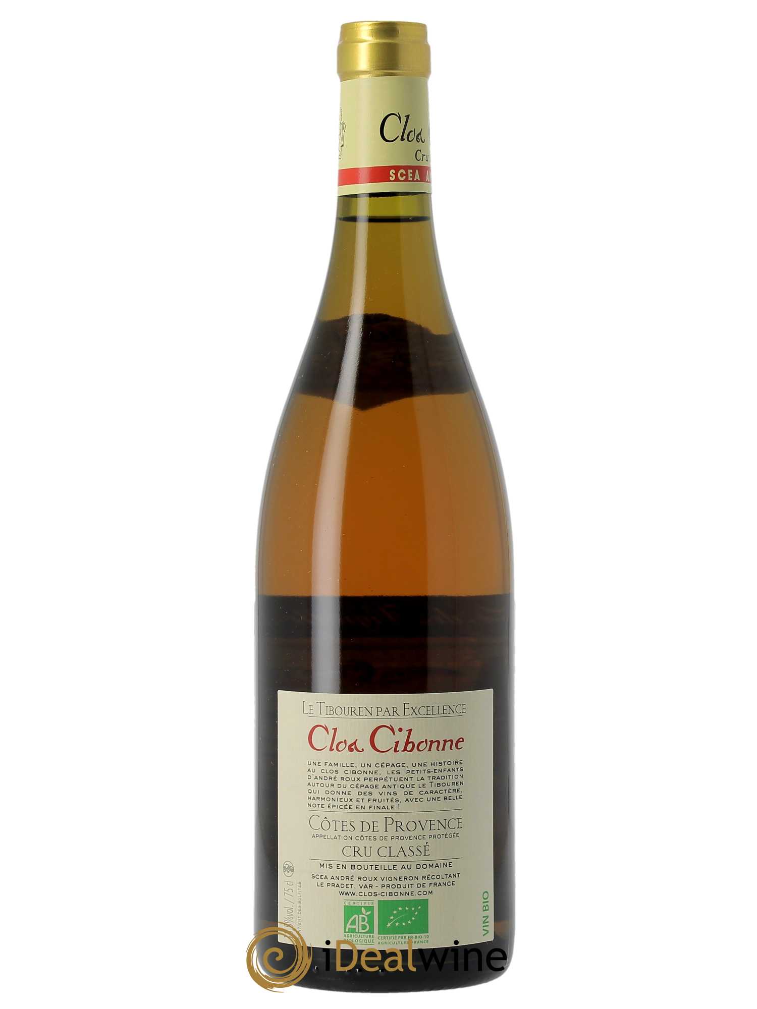 Côtes de Provence Clos Cibonne Tibouren Cuvée Spéciale des Vignettes  2021 - Lot de 1 Bouteille