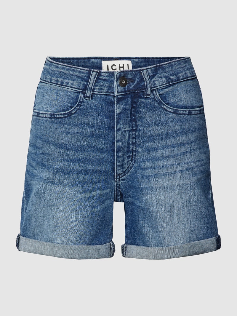 Jeansshorts mit fixierten Beinumschlägen Modell 'Twiggy' in blau