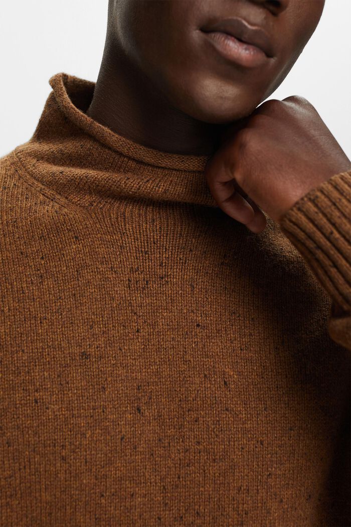 Pullover mit Stehkragen aus Wollmix