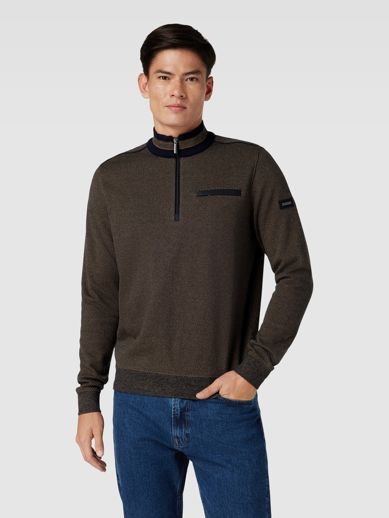 Sweatshirt mit Stehkragen in beige