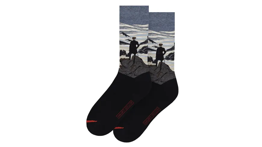 MuseARTa Unisex Socken Caspar David Friedrich - Der Wanderer über dem Nebelmeer BLUE