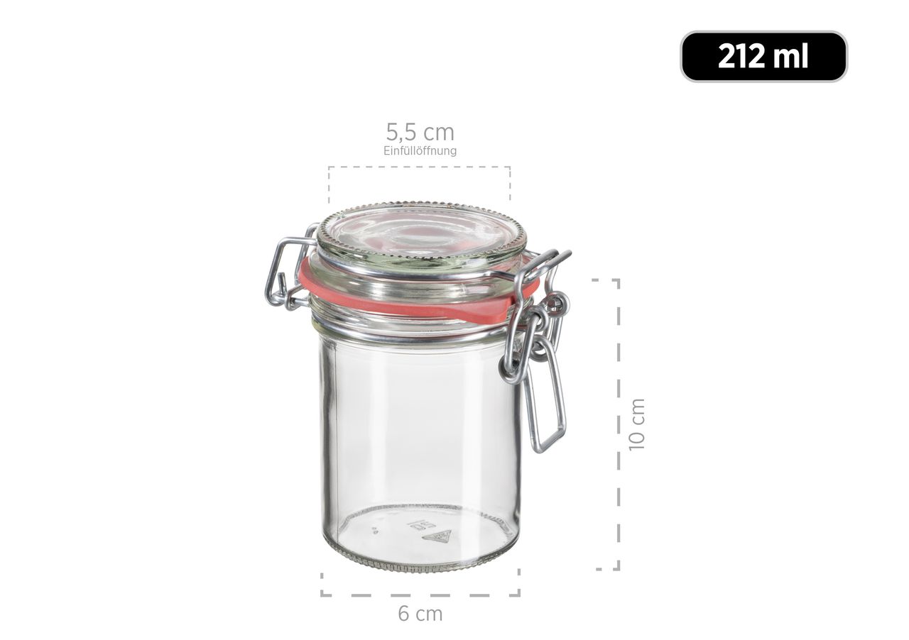 Mäser Serie Gothika, Einmachglas 212 ml, 6er Set