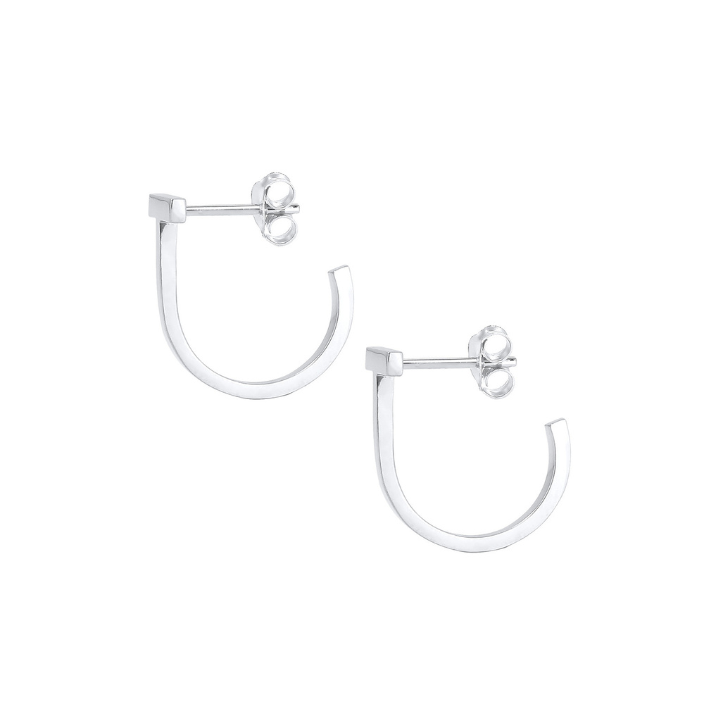 Elli Elli Boucles d'Oreilles Femme Tendance de Base Créoles en Argent Sterling 925 Boucles d'oreilles