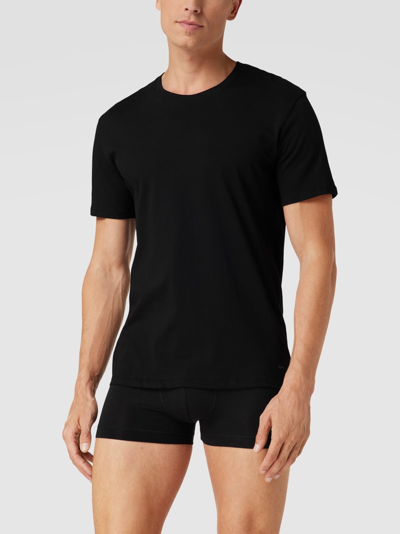 T-Shirt mit Logo-Detail im 3er-Pack in schwarz
