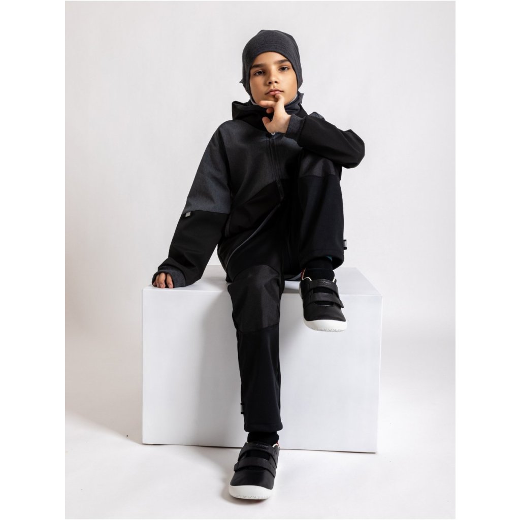 Unuo Kinder-Softshellhose mit Fleece Flexi Schwarz