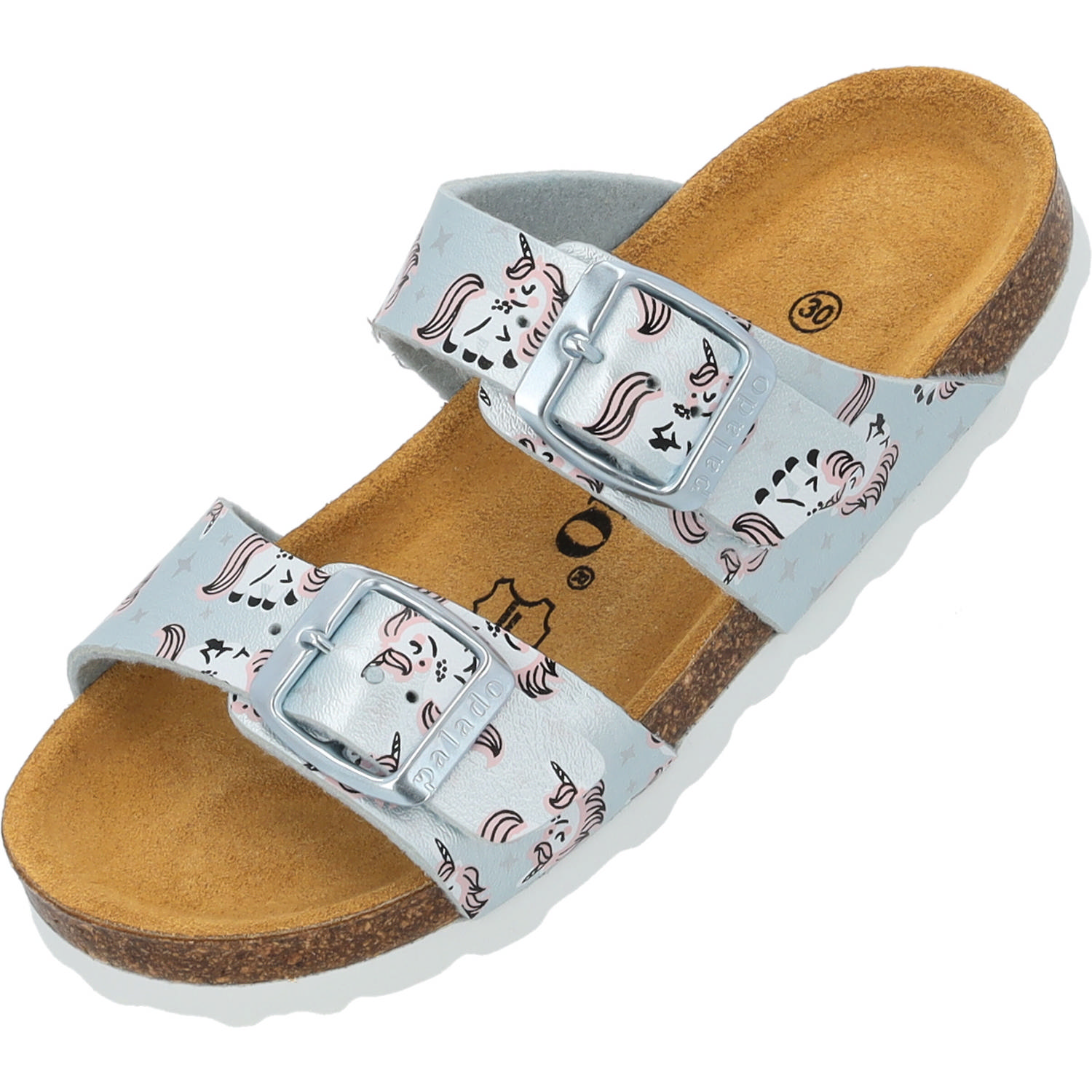 Palado Kids Samos G Print, Pantoletten, Kinder, Hellblau Metallic Unicorn