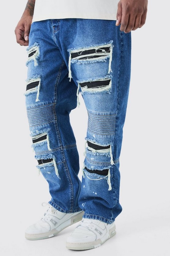 Plus gerade Jeans mit Rissen