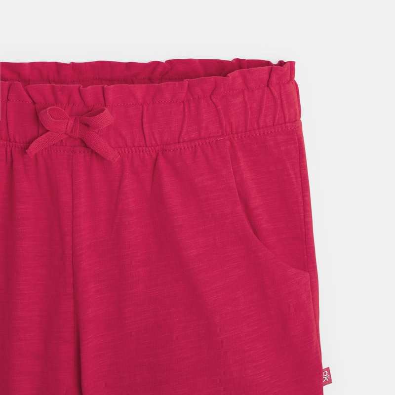 Short en jersey uni rose fille