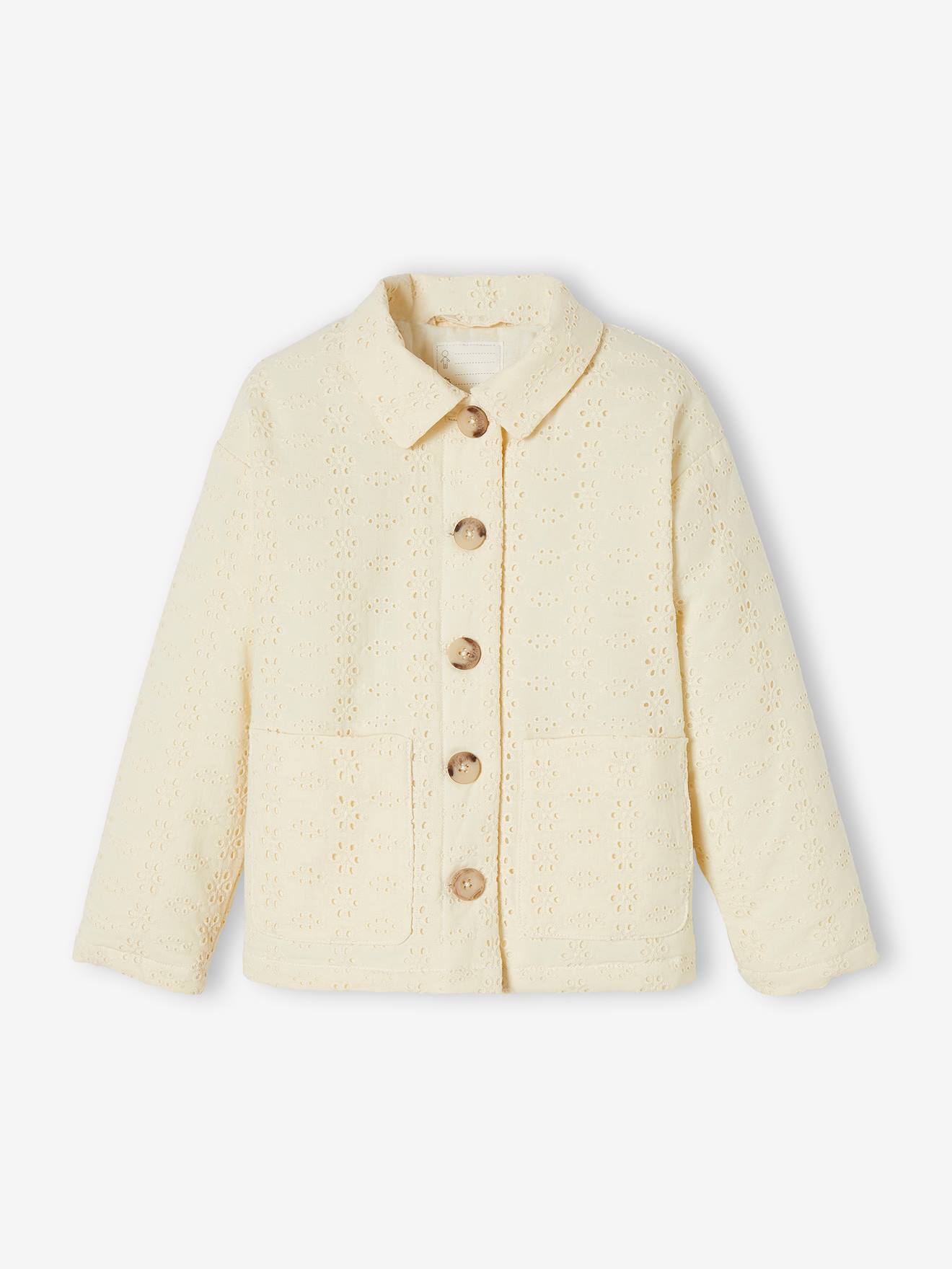 Vertbaudet Mädchen Steppjacke mit Recyclingmaterial - wollweiß