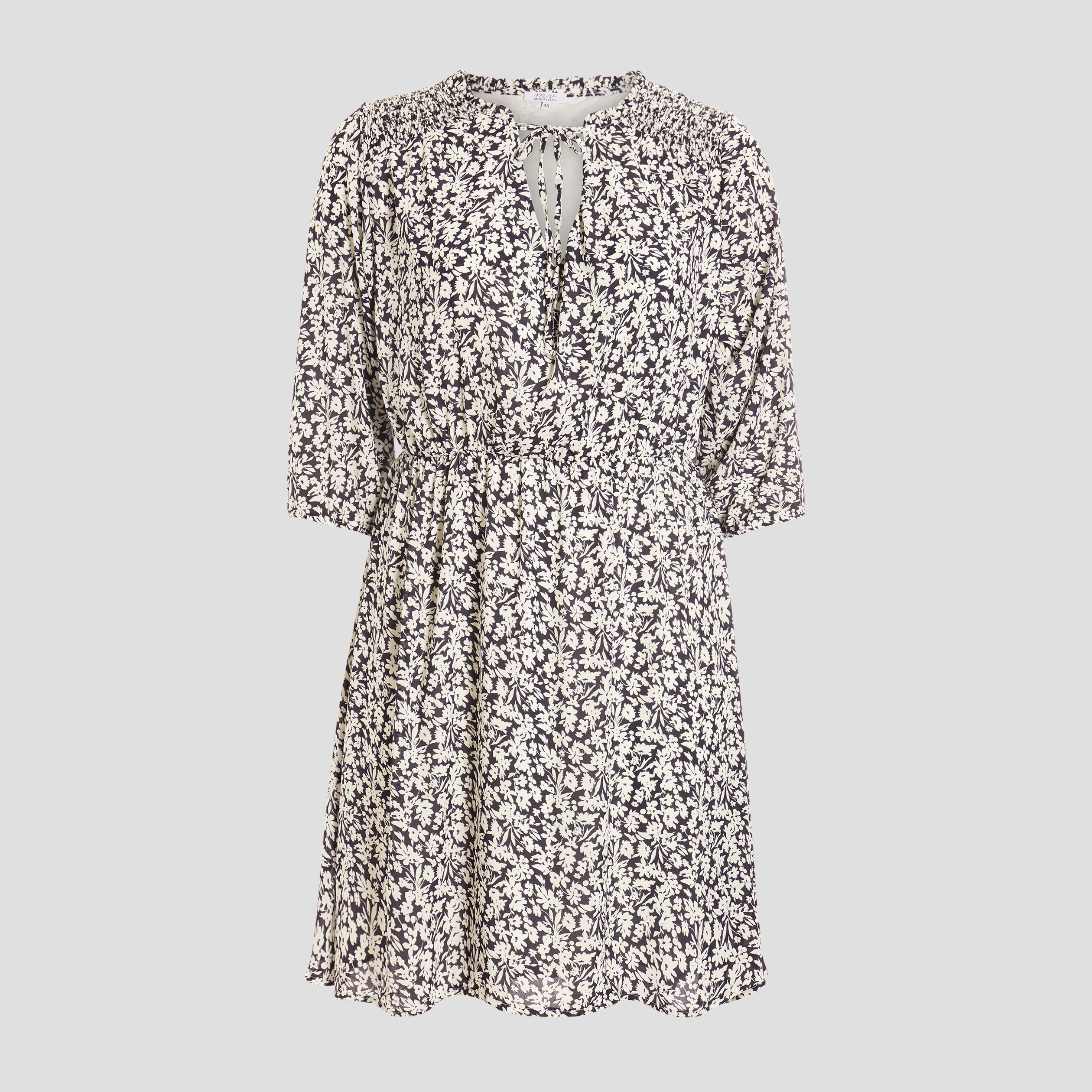 Robe évasée manches 3 4 bleu marine femme grande taille | La Halle