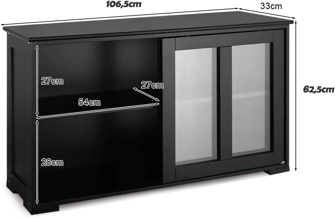 KOMFOTTEU Sideboard Küchenschrank, mit Schiebetüren