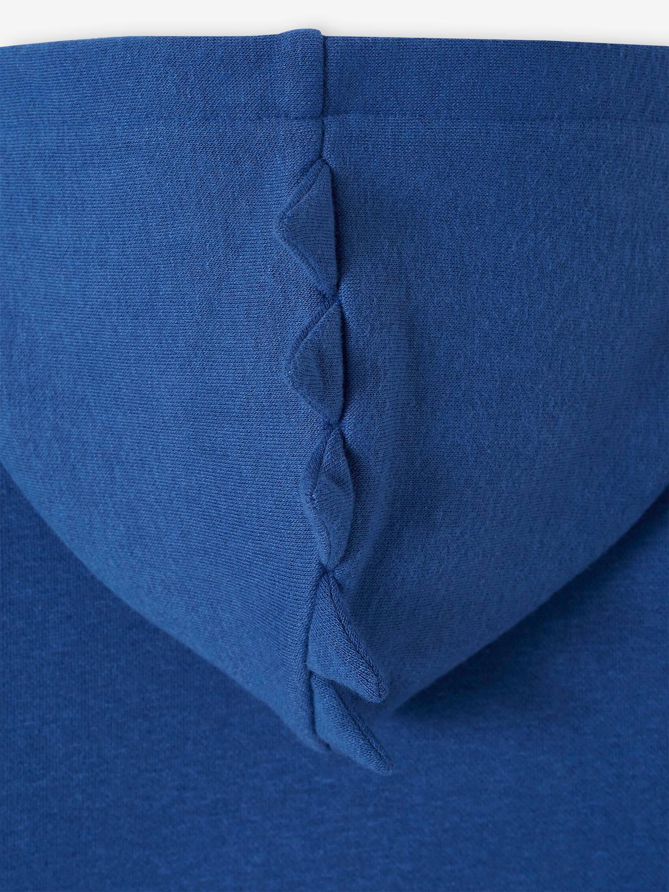 Vertbaudet Jungen Kapuzensweatjacke, Monster-Zacken - blau