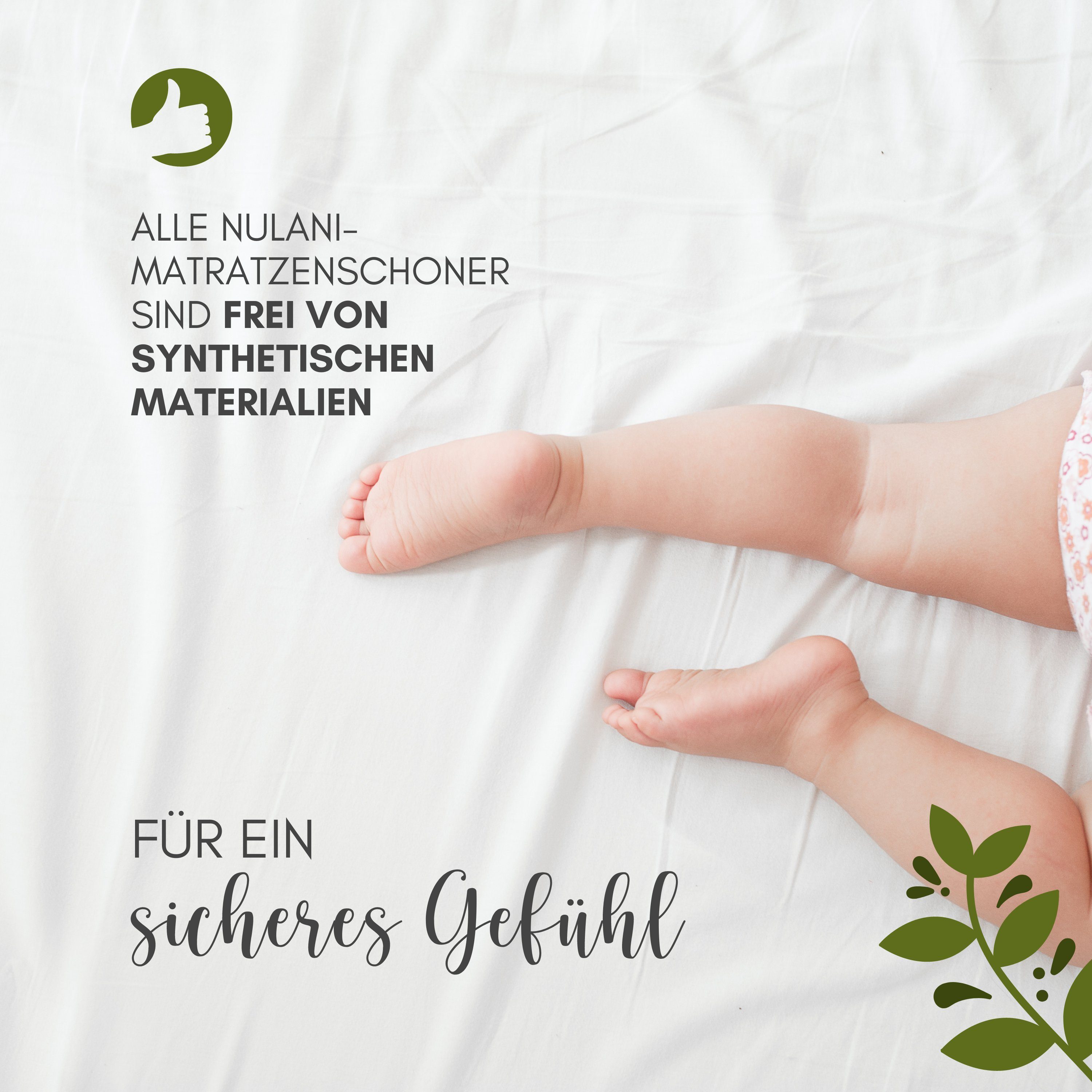 Matratzenschutzbezug Moltonauflage aus 100 Bio-Baumwolle - MADE IN GERMANY NULANI HOME, besonders hautfreundlich und für Allergiker geeignet ÖKOTEX