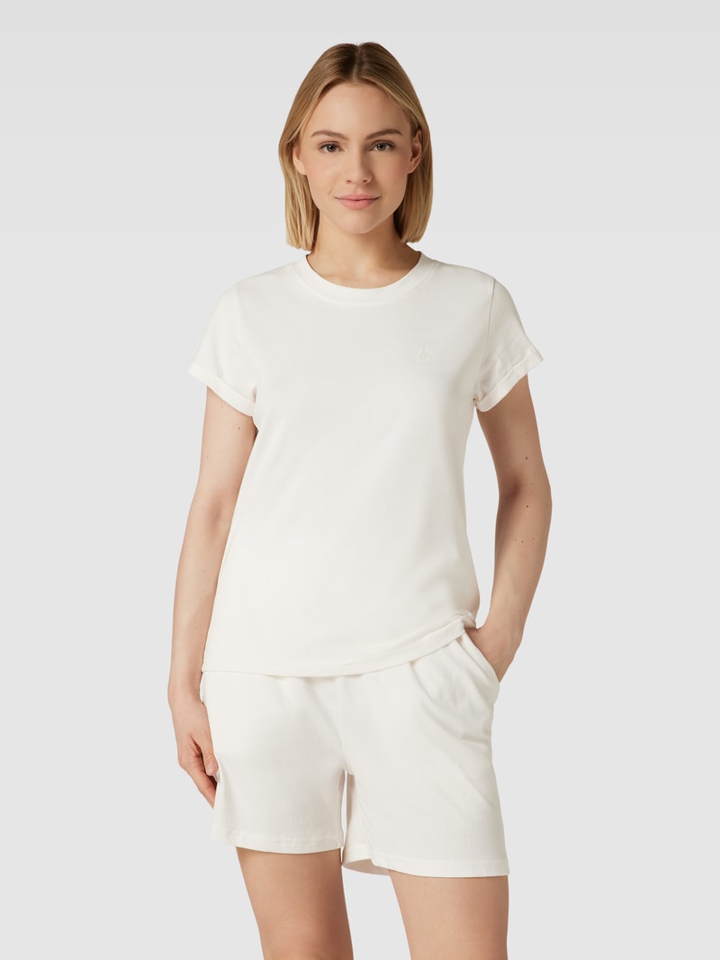 Pyjama aus reiner Baumwolle mit Rundhalsausschnitt in offwhite