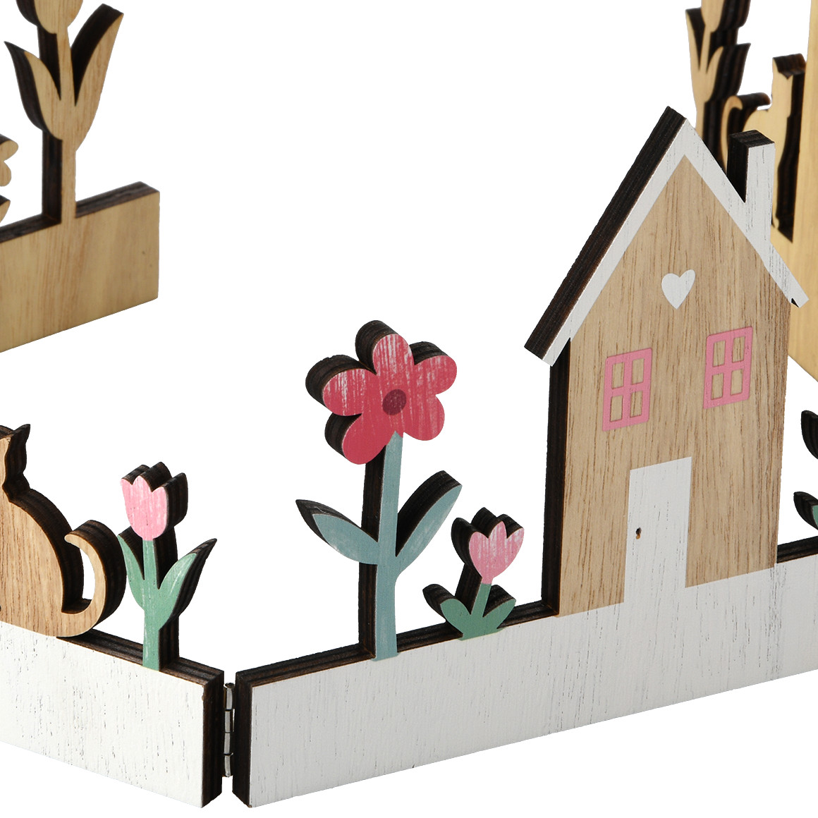 Faltbarer Deko-Aufsteller Haus & Blumen