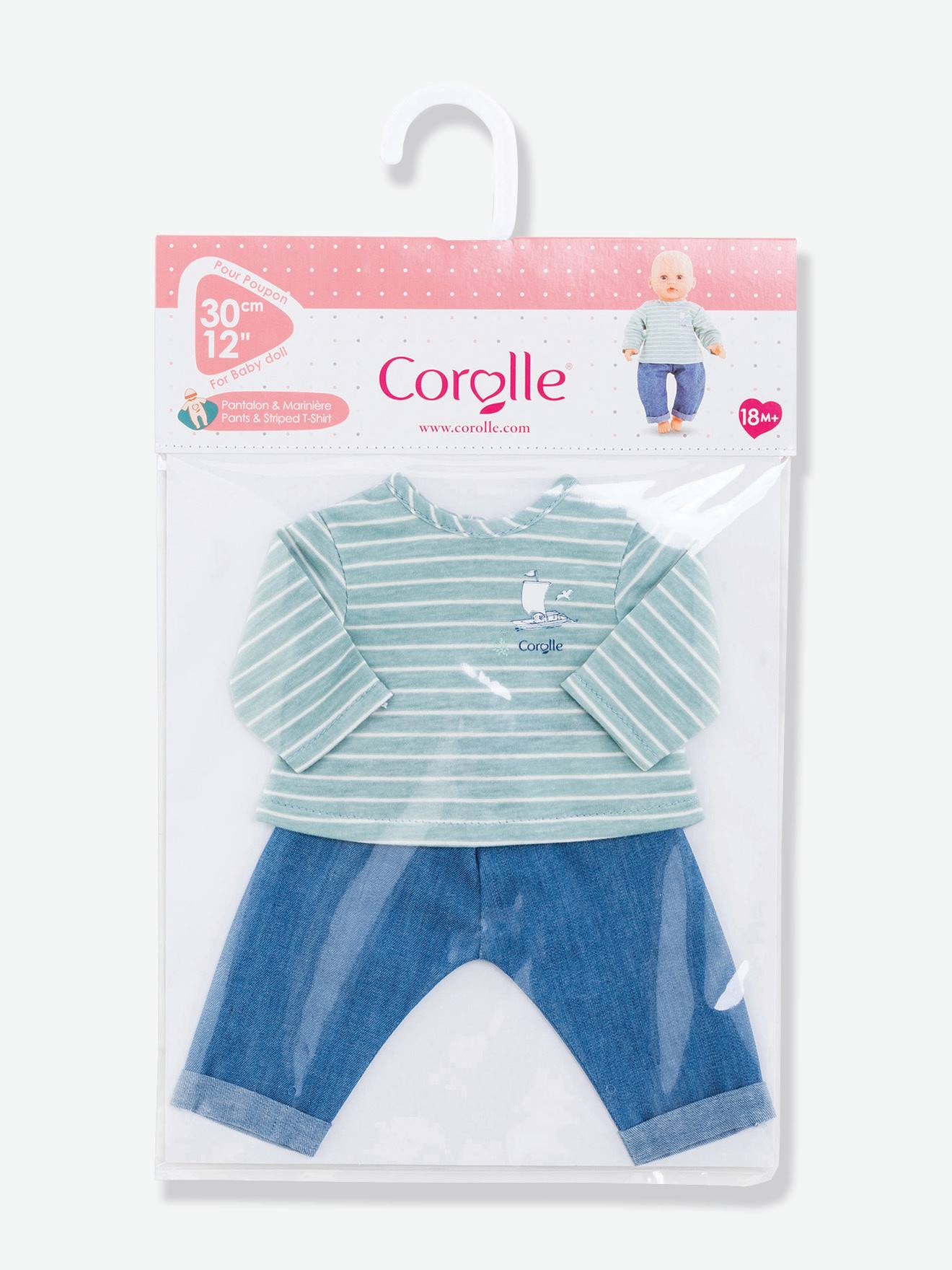 Corolle Ringelshirt & Hose für Puppen BORDS DE LOIRE COROLLE - blau gestreift