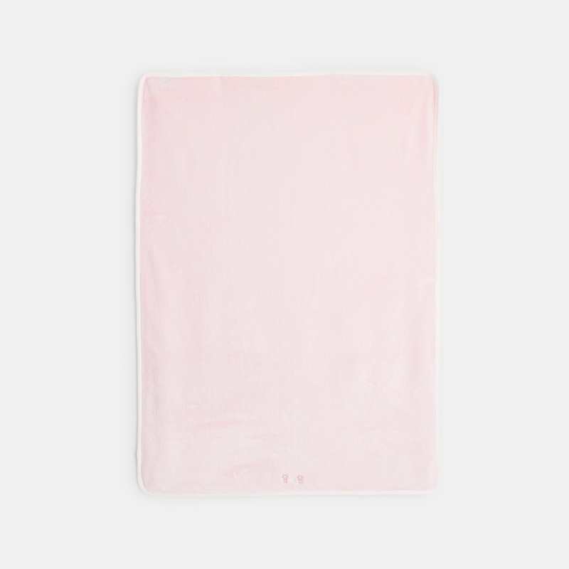 Couverture imprimée chats et soft boa rose naissance