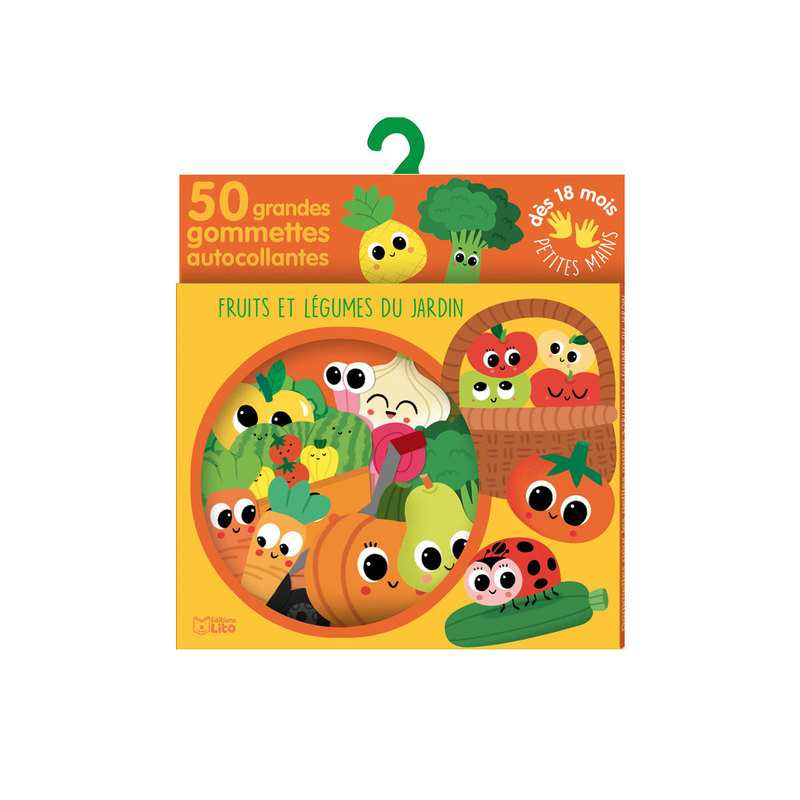 50 gommettes pour petites mains fruits et légumes du jardin - Lito