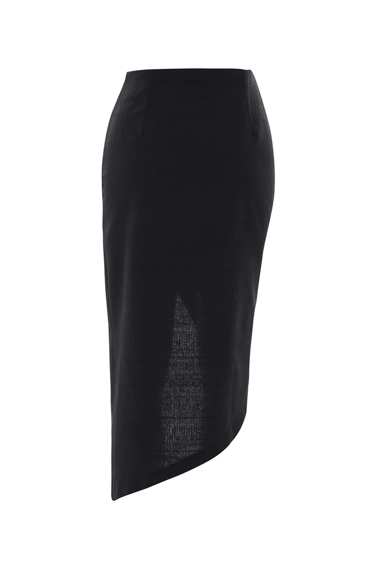 Trendyol Collection  Schwarzer Midi-Rock mit gewebten Quasten TBESS21ET0529