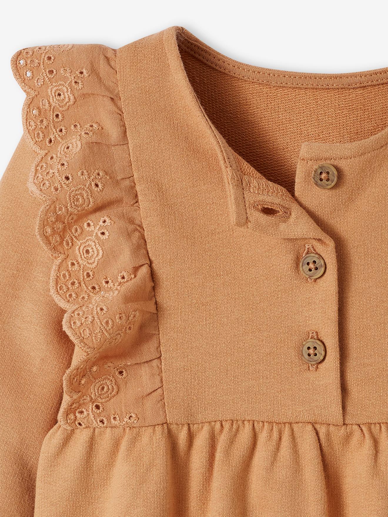 Vertbaudet Mädchen Baby Kleid Oeko-Tex - karamell