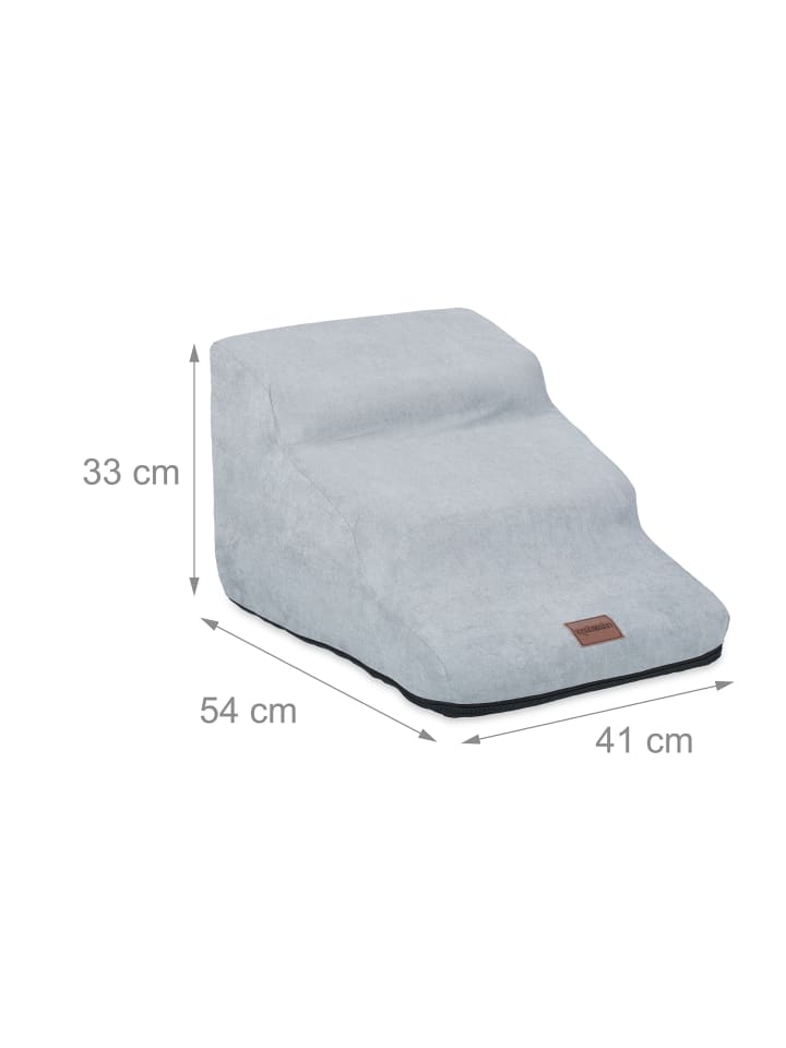 relaxdays Hundetreppe in Grau - (B)41 x (H)33 x (T)54 cm günstig kaufen onesize
