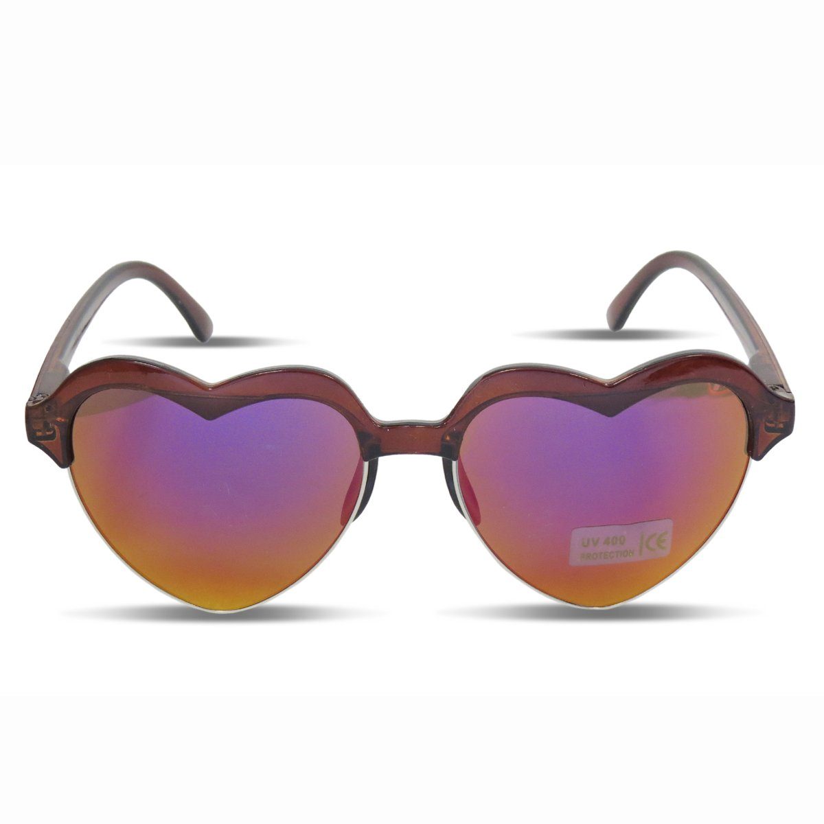 Sonia Originelli Sonnenbrille Sonnenbrille Herzchen Verspiegelt JGA Herz Party Fasching Onesize