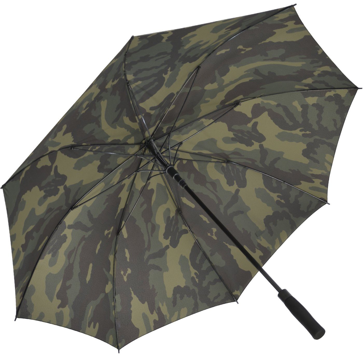 iX-brella Stockregenschirm XXL Golfschirm mit Automatik, Fiberglas Gestell - Camouflage, stabil