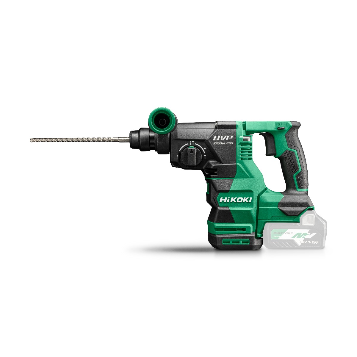 Martillo perforador inalámbrico multivoltaje HiKOKI DH3628DAW2Z de 36 V sin baterías ni cargador en maletín HSC III.