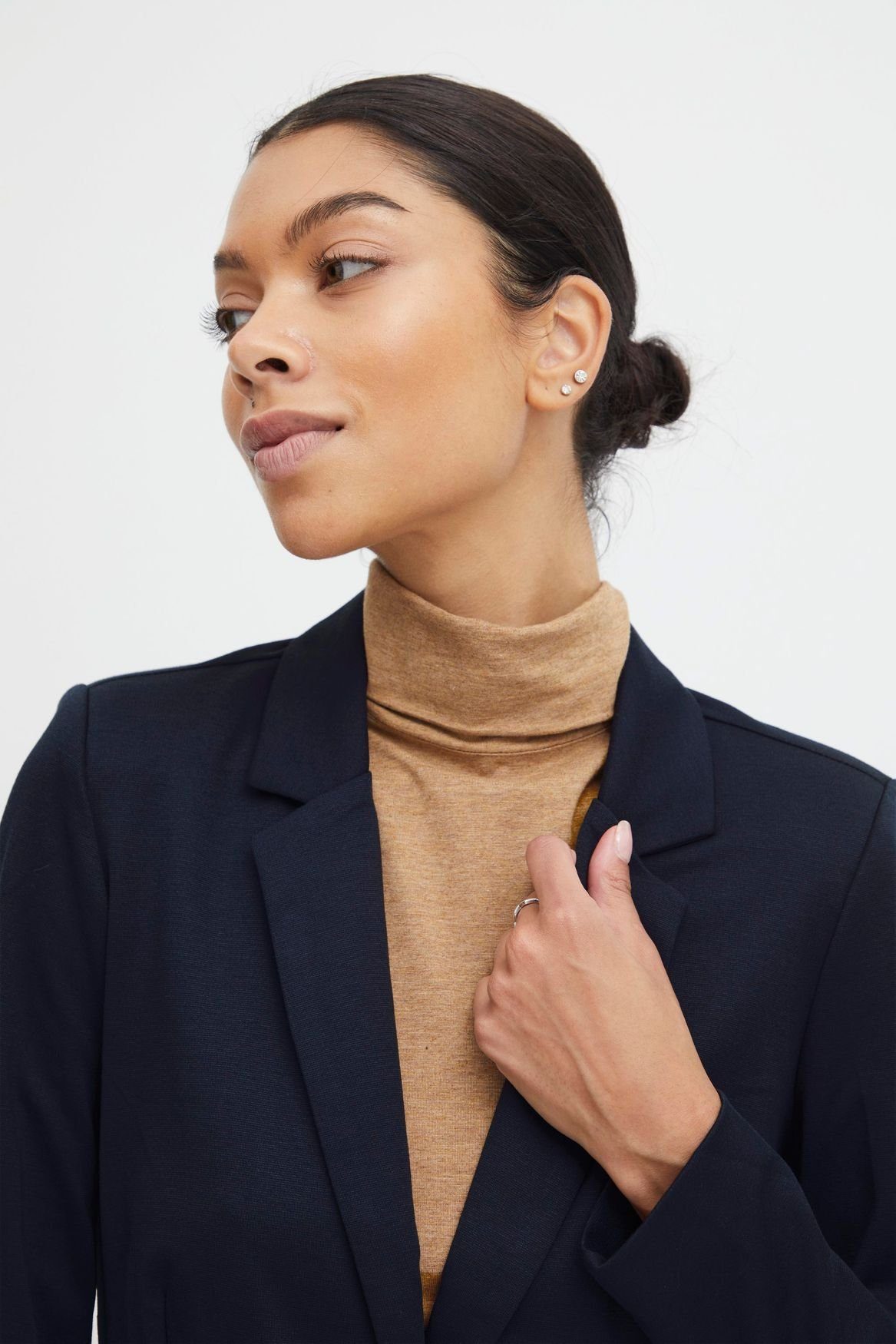 b.young Jackenblazer Dünner Langarm Blazer mit Schulterpolster Business Jacke Rizetta (regular fit) 4980 in Navy