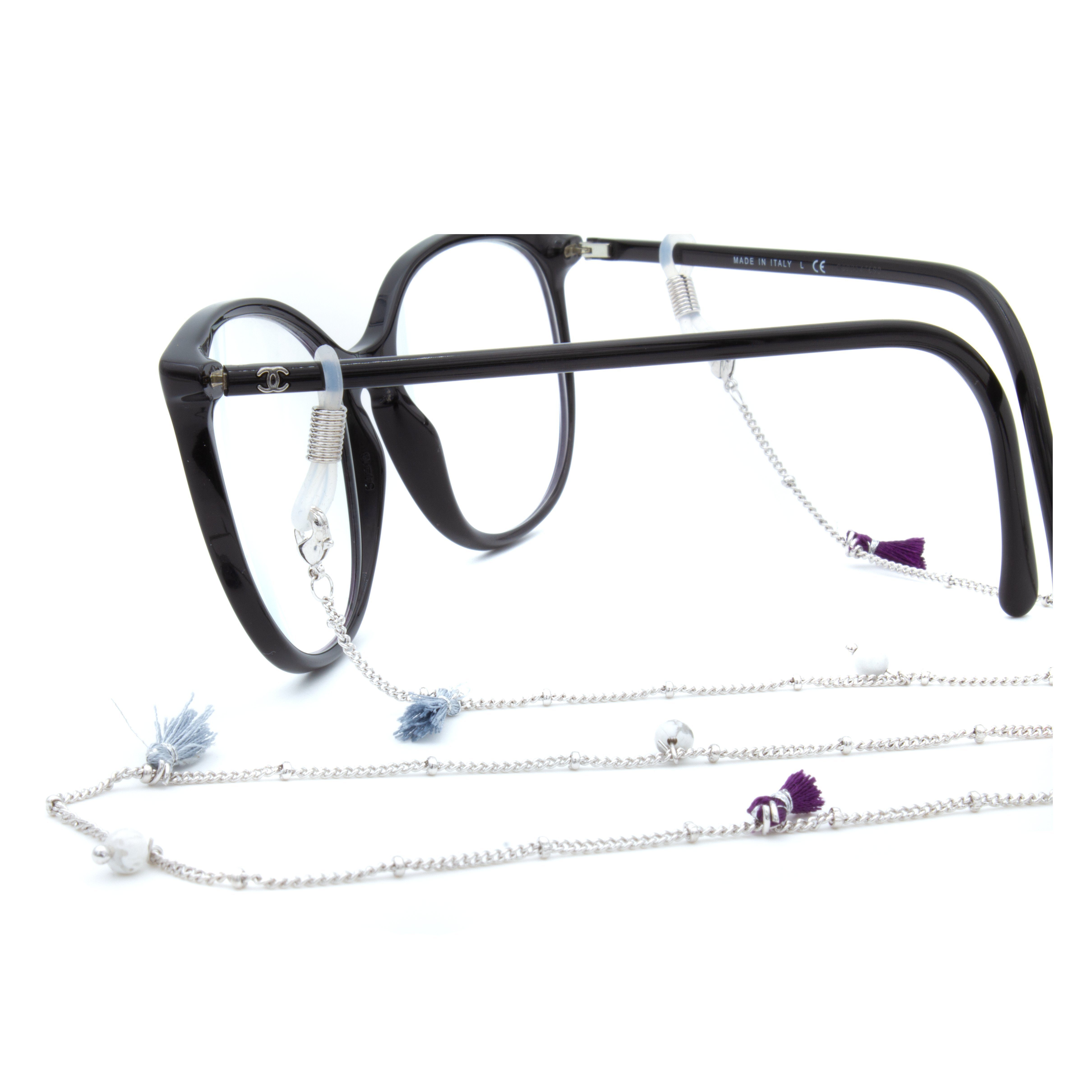 GERNEO Brillenkette GERNEO® - Fiji - Premium Brillenkette & Brillenband Perlen & Fähnchen, Versiegelung aus 18 Karat Gold oder 925er Silber - Pastelltöne