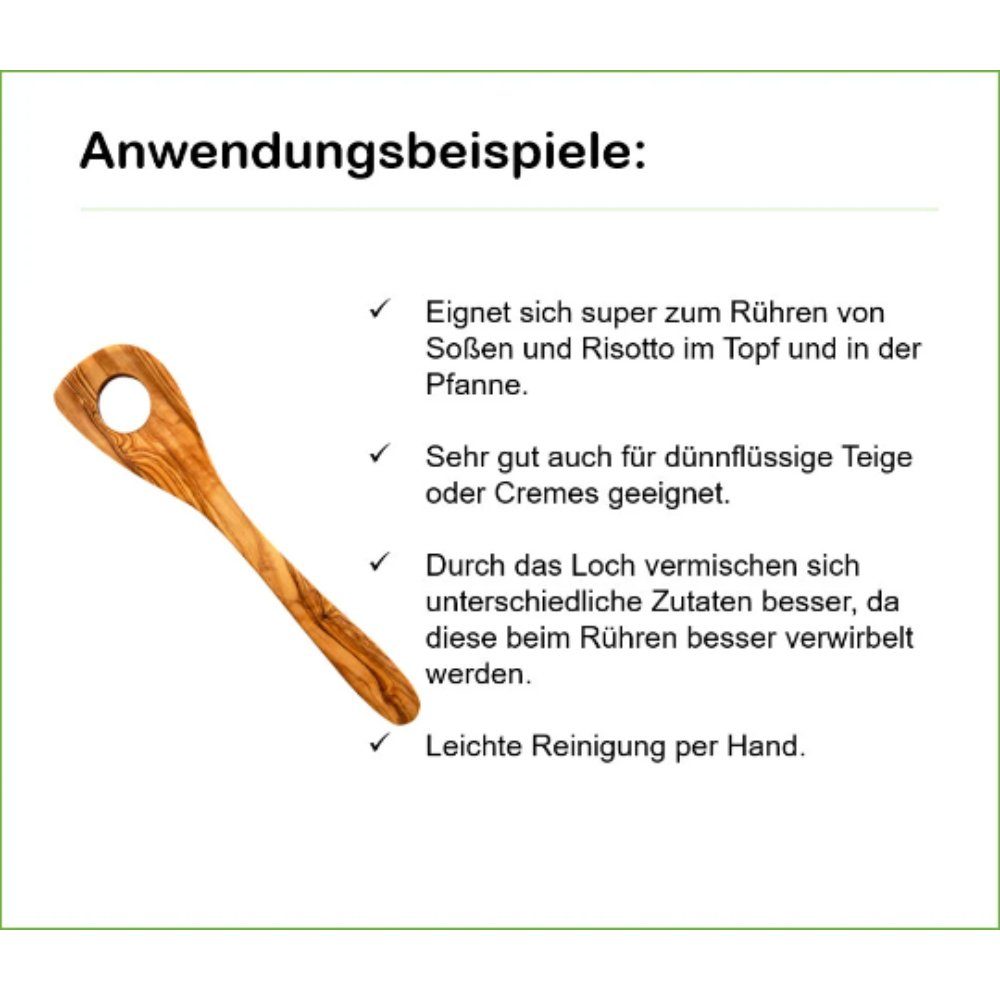 Olivenholz-erleben Soßenlöffel Risottolöffel, antibakterielle Wirkung