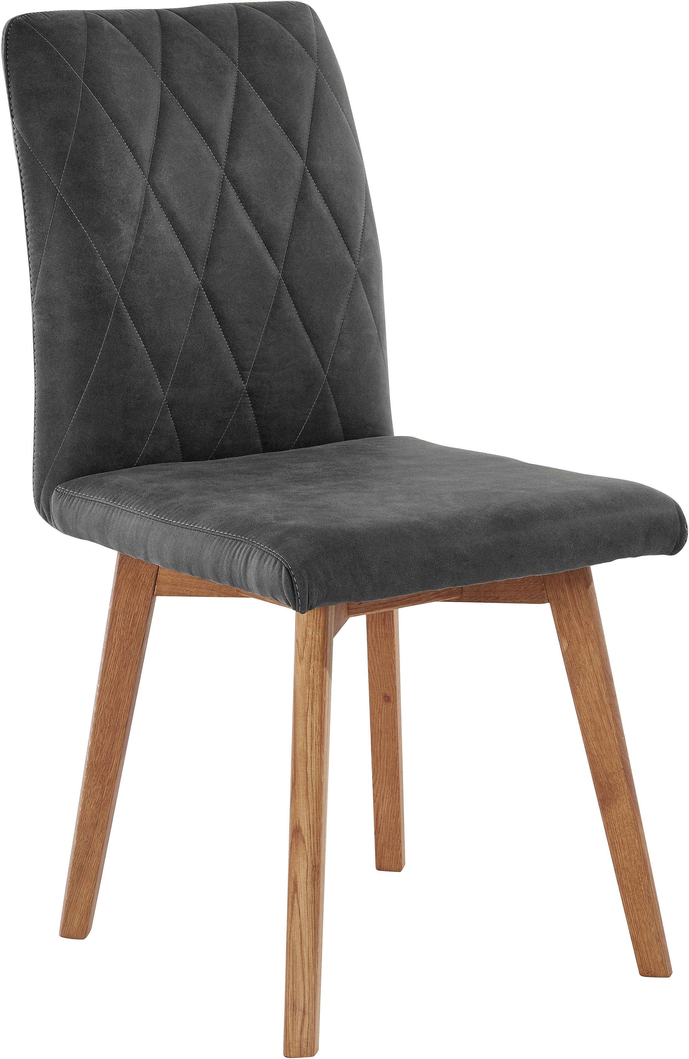 Home affaire 4-Fußstuhl Brest (Set, 2 St), Gestell aus Eiche Massivholz geölt