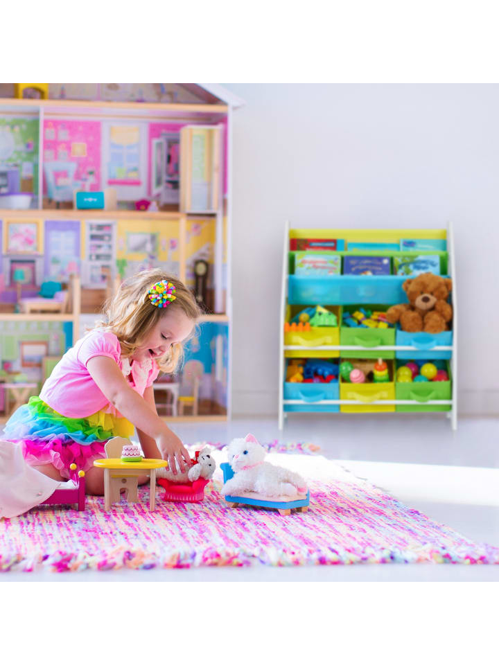 relaxdays Kinderregal Tiere in Bunt - (B)62 x (H)74 x (T)31,5 cm günstig kaufen onesize
