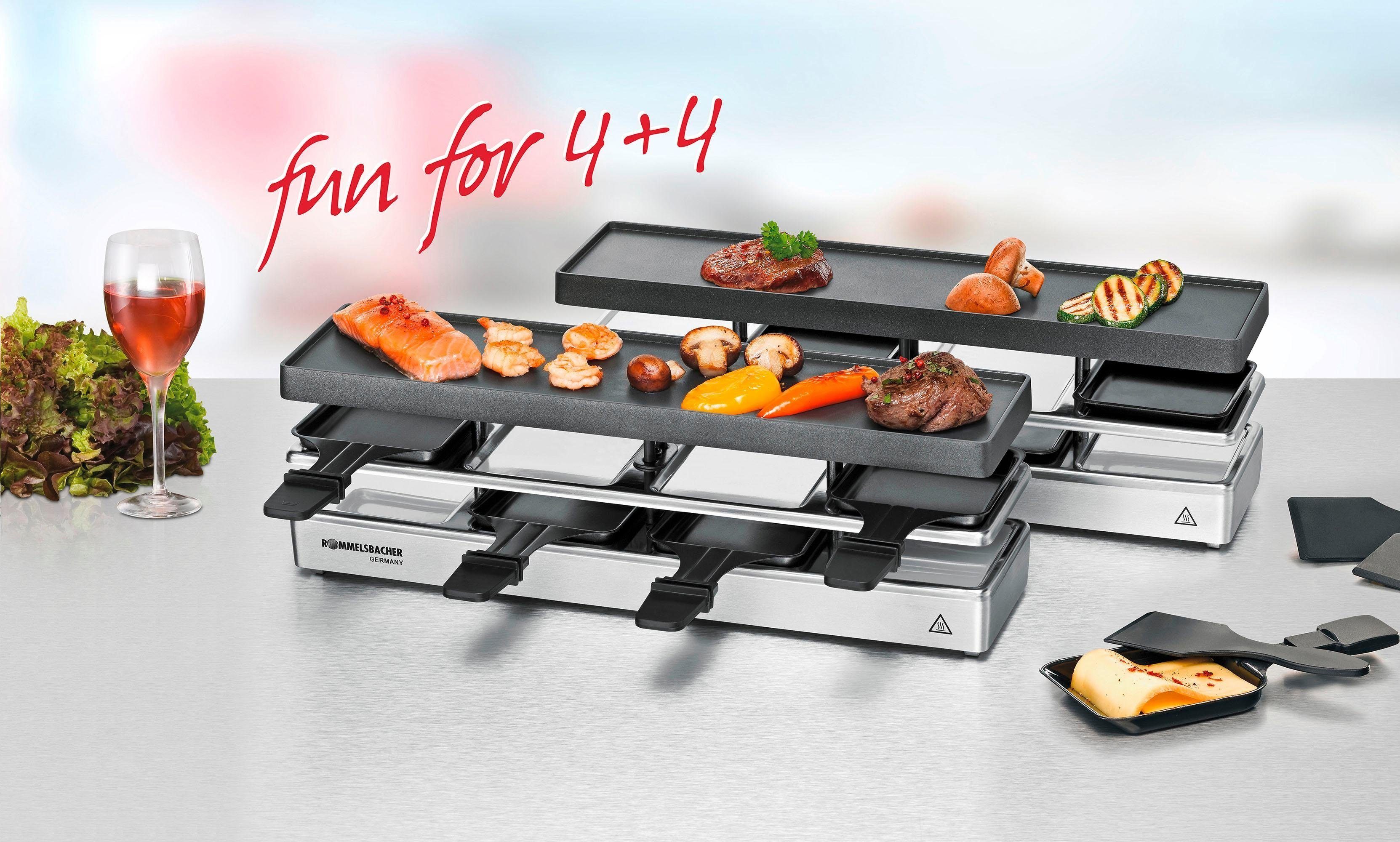 Rommelsbacher Raclette RC 1600, 8 Raclettepfännchen, 1590 W