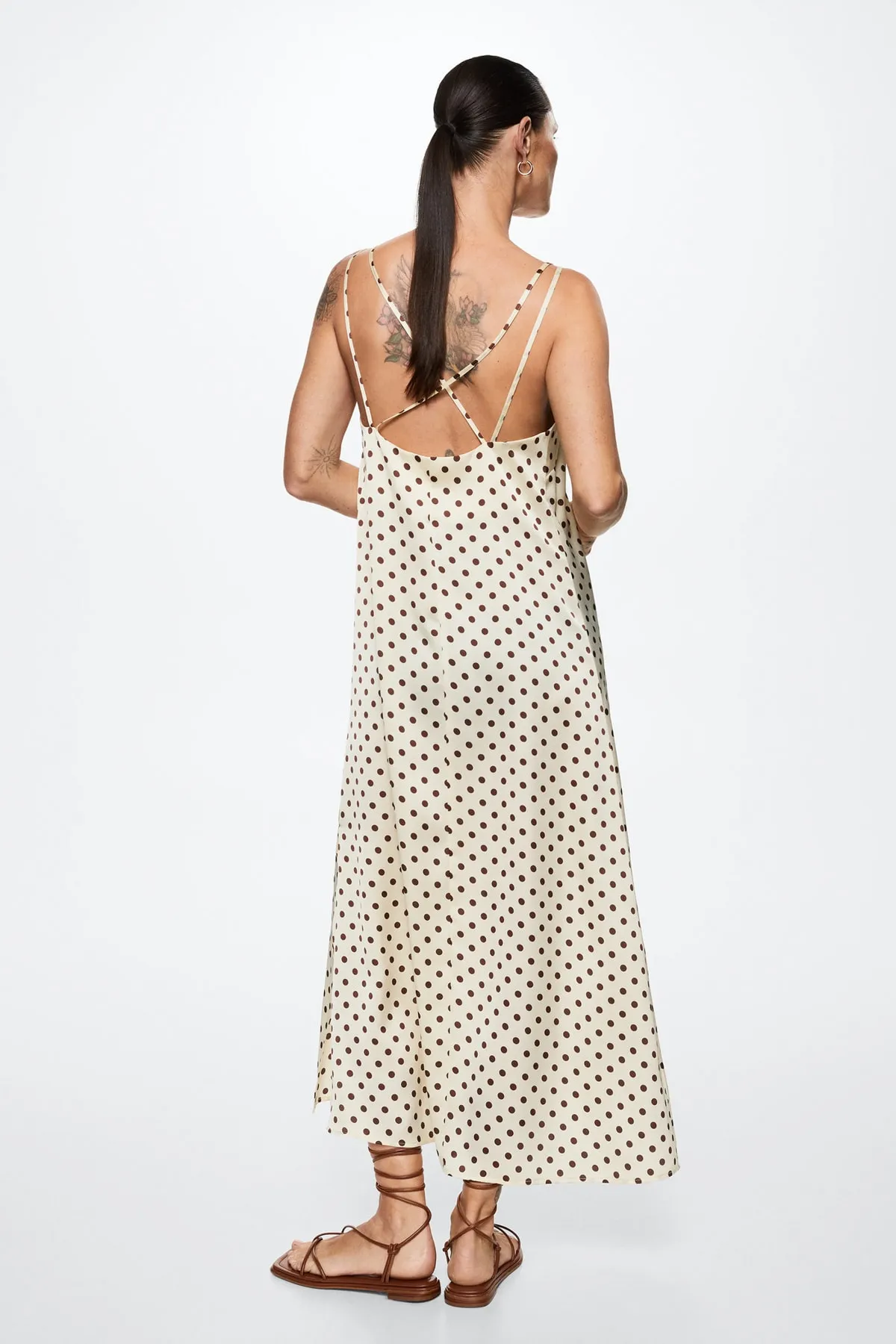MANGO  Ecrufarbenes Damenkleid 37012884