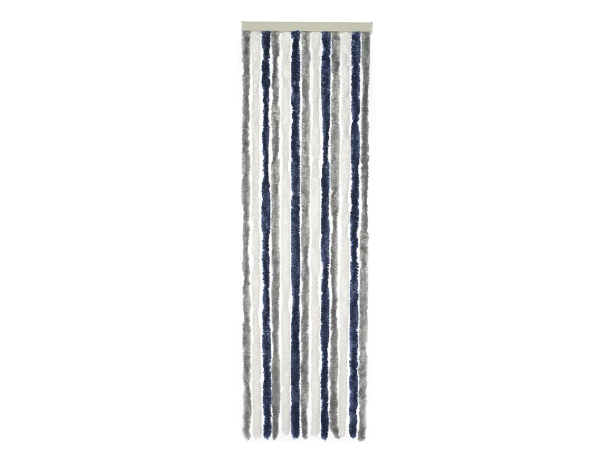 Travellife 56 x 185 grau/weiß/blau Chenille-Vorhang