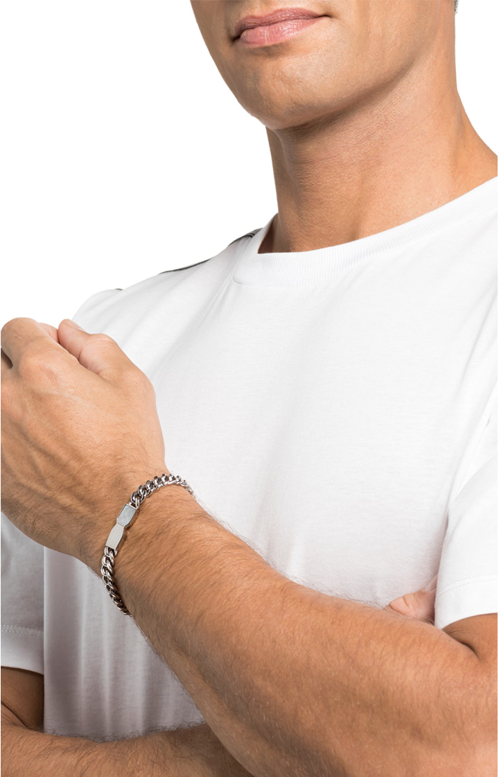 Panzer-Armband in Silber
