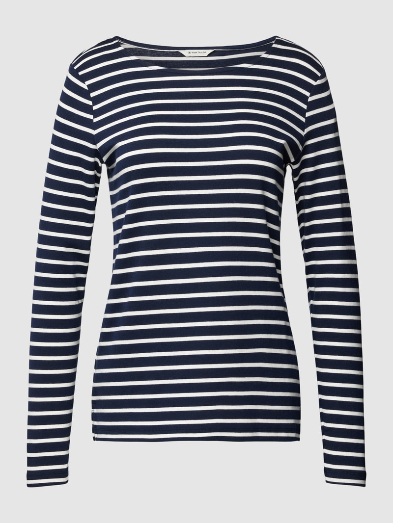Longsleeve mit Streifenmuster in marineblau