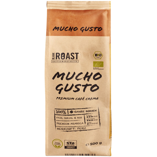 Bio Blank Roast Mucho Gusto Crema Bohnen 500G