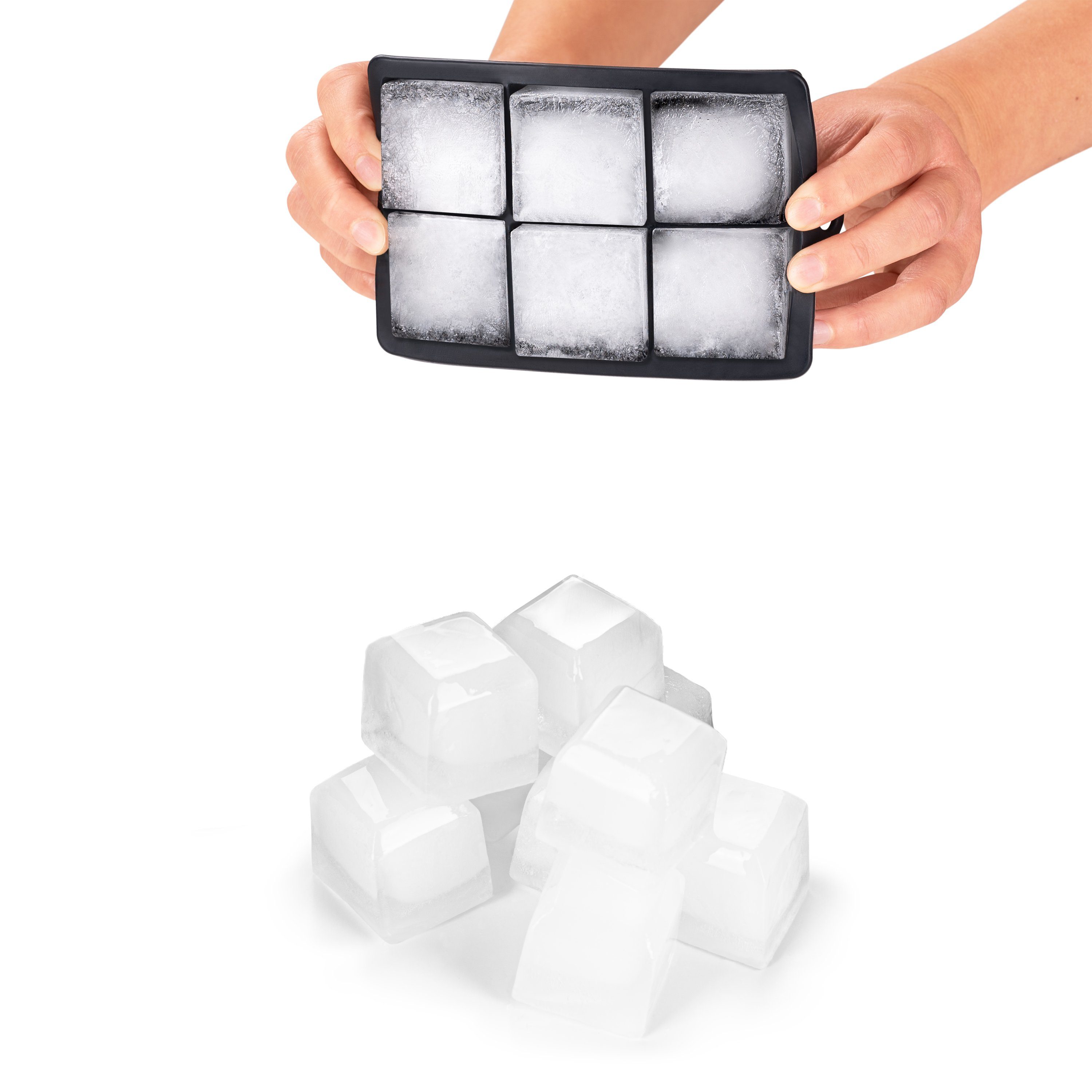 Blumtal Eiswürfelform Eiswürfelform Silikon Würfel - Würfelgröße XXL, 2x6er Pack, BPA frei, Leichtes Herauslösen der Eiswürfel