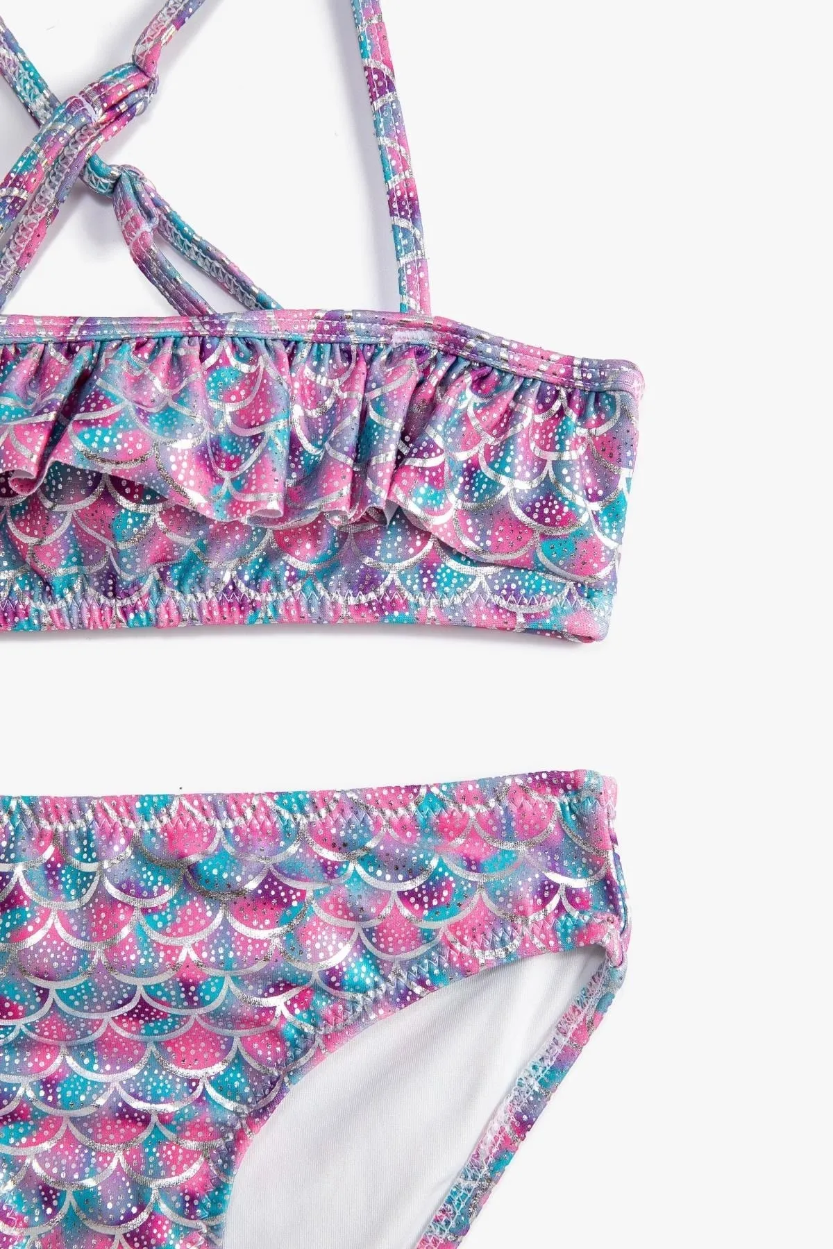 Koton  Hellblau gemustertes Mädchen-Bikini-Set 3SKG00002BM