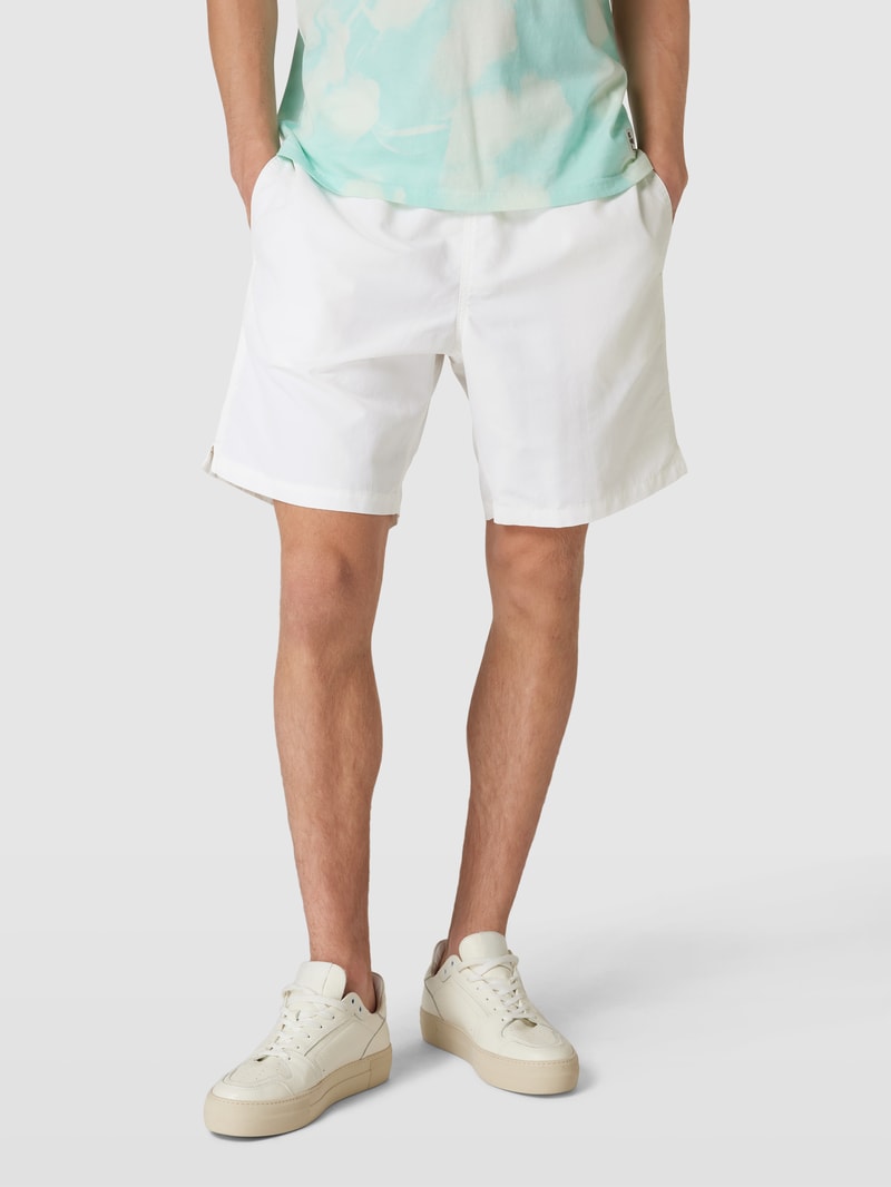 Shorts mit elastischem Bund in weiß