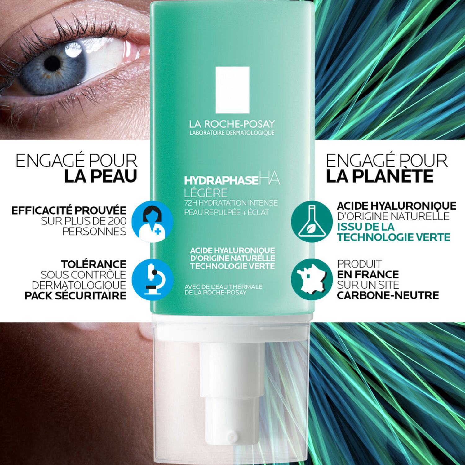 la roche-posay Hydraphase HA Légère Crème Hydratante Visage Acide Hyaluronique 50 ml