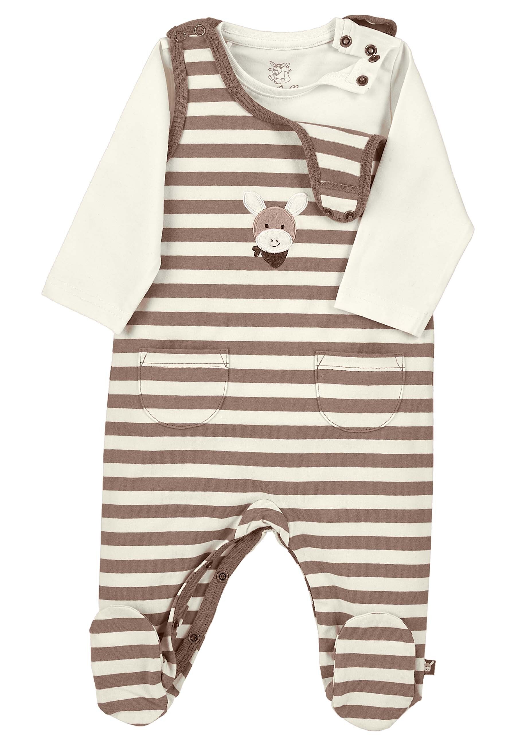 GOTS Strampler-Set Jersey Esel Emmi Boy mit Stick