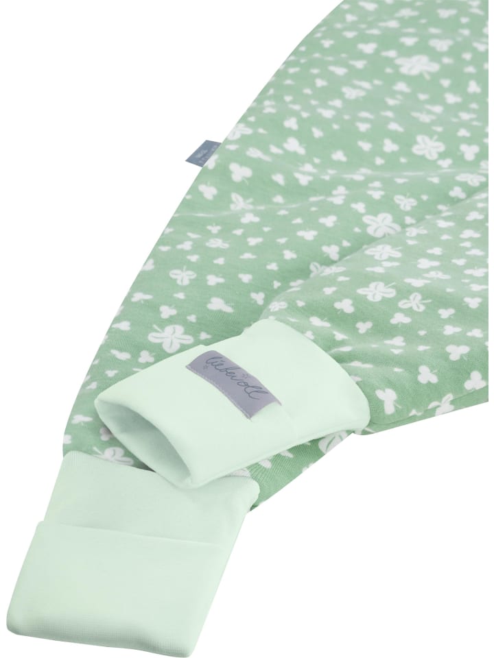 normani Baby Schlafsack mit Füßen aus Bio-Baumwolle Nanao in Grün günstig kaufen