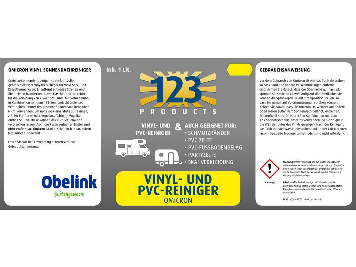 123 Products Omicron PVC- und Vinyl Reiniger