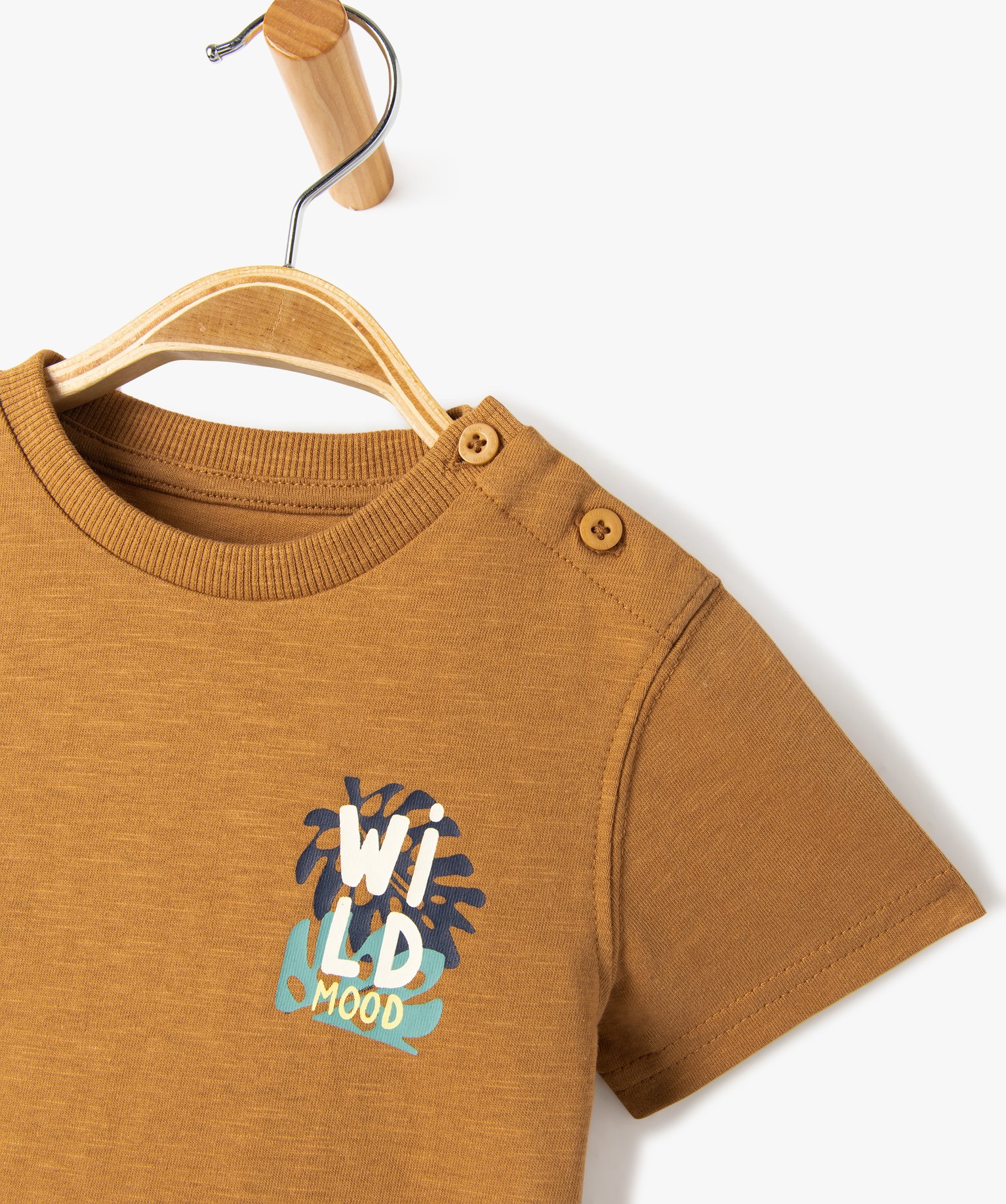 Tee-shirt bébé Garçon à manches coutes et motif en relie... marron | GEMO